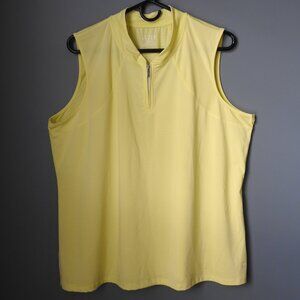 Tribal Sport Zip Yellow Golf Sleeveless Top XL